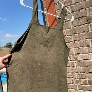 Olive green corduroy jumper dress. Shein. Sz S Petite